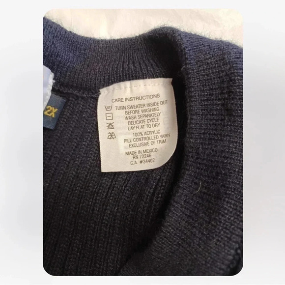 Cobmex Military V Neck Commando Blue/Black Ribbed Sweater  Size 2X - Picture 12 of 12